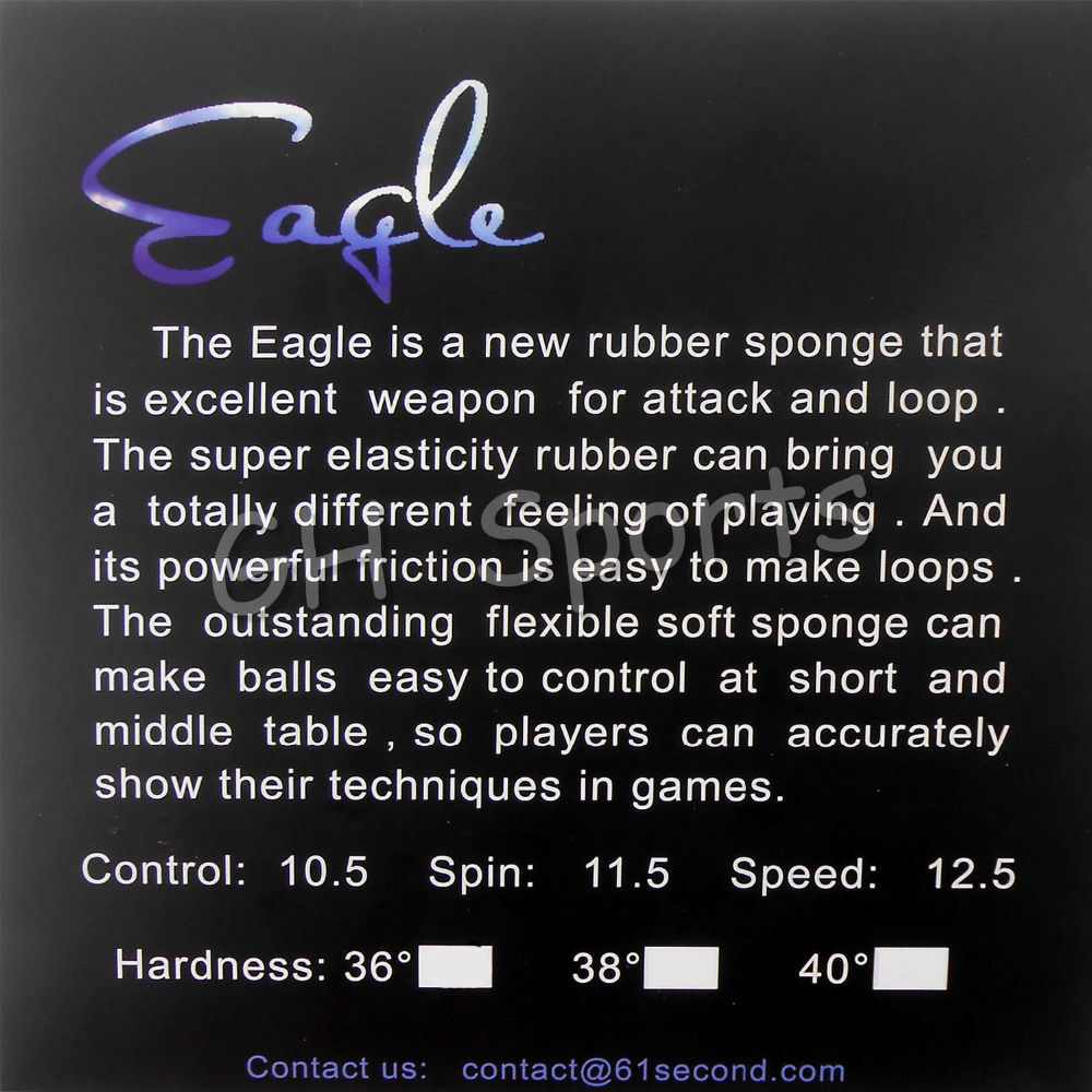 61second Eagle Pips in Table T - Table Tennis Forehand Rubber reseña y precio